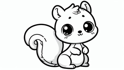 Obraz premium Charming Cartoon Squirrel Illustration with Exaggerated Features