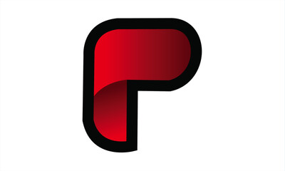 letter P red color