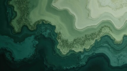 Obraz premium Abstract Green and Blue Fluid Art with Waves and Organic Patterns