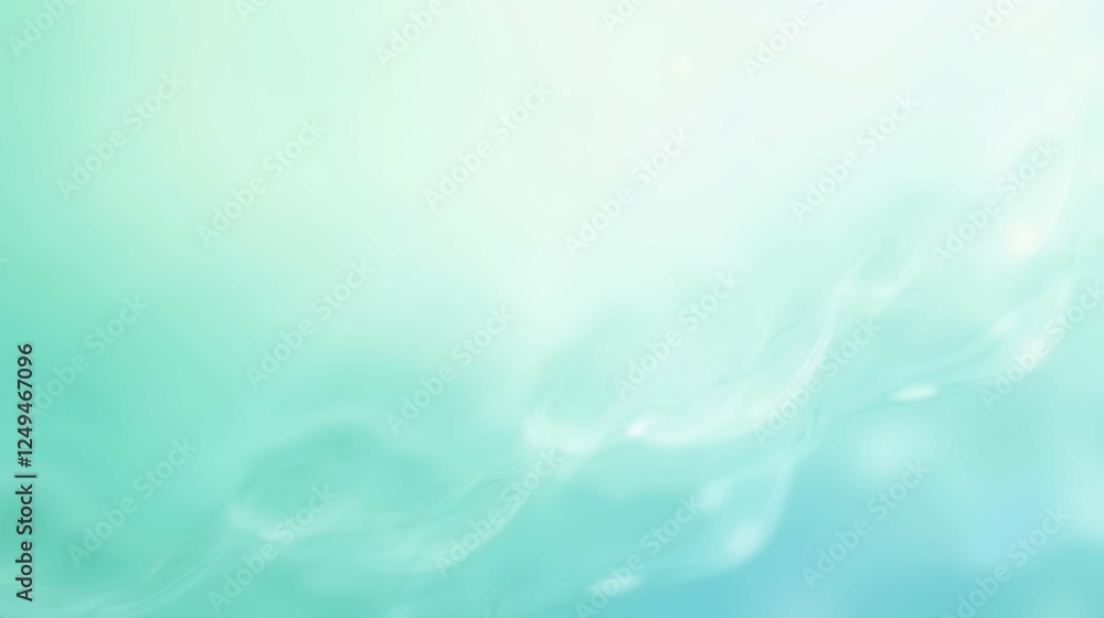 Poster soft blue and green abstract background with gentle wave patterns