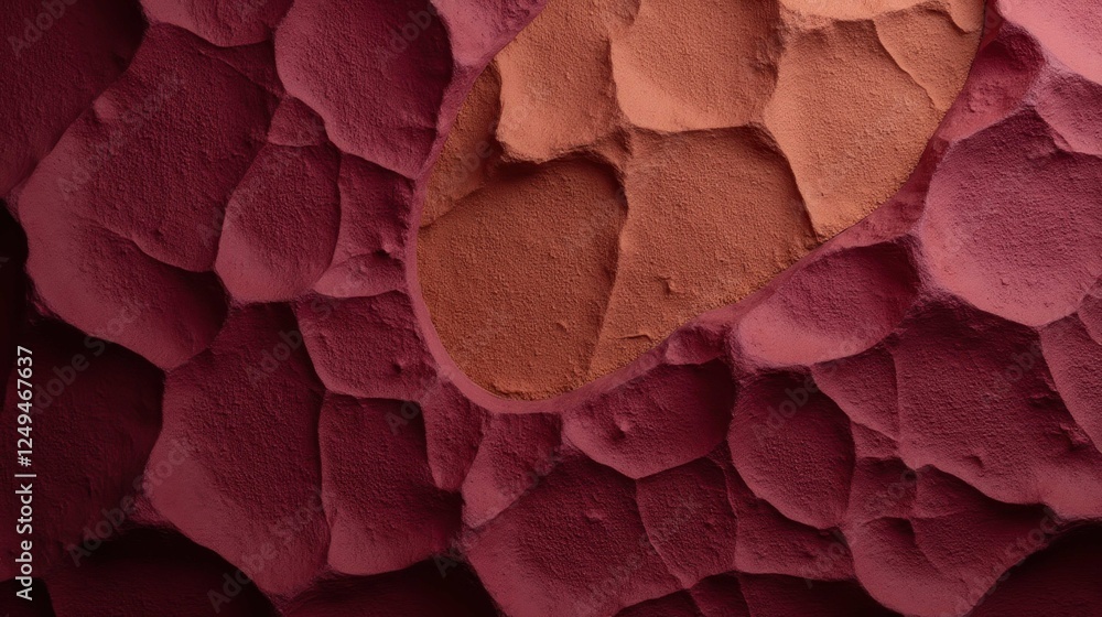 Poster Abstract Texture of Pink and Red Shapes with Depth and Dimension
