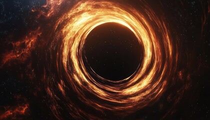Dramatic visualization of a black hole in outer space
