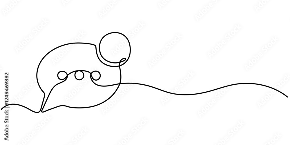 Poster speech bubble single line icon, speech bubbles continuous line icon, chat message continuous one lin