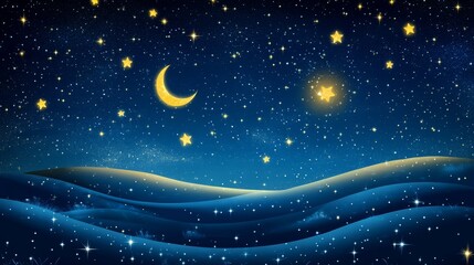 Fototapeta premium Night sky glowing with stars, creating a beautiful backdrop. 
