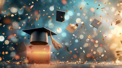 Graduation celebration academic venue festive event bright environment close-up view achievement and new beginnings