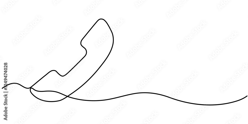 Poster communication single line icon, emergency telephone continuous line editable stroke line, interactiv