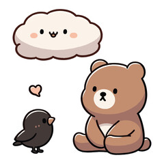 Fototapeta premium A realstict Bear vector illustration bear icon logo teddy cartoon character