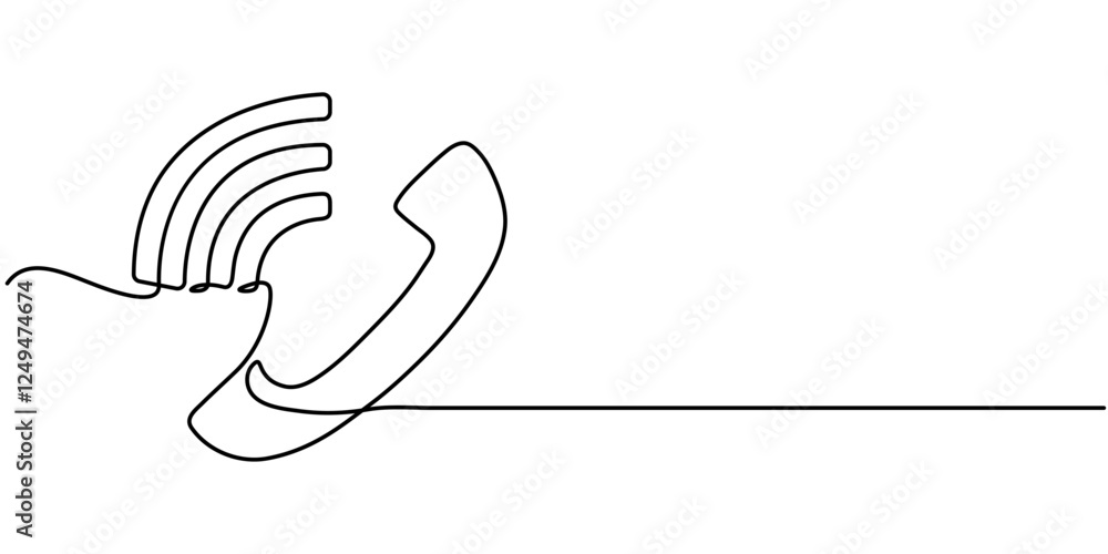 Poster communication single line icon, emergency telephone continuous line editable stroke line, interactiv
