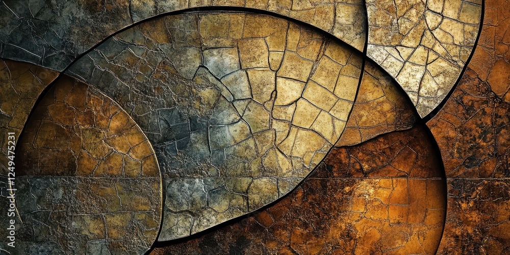 Poster cracked earth mosaic pattern forms an abstract textural background