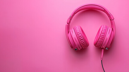Pink Headphones on Vibrant Background