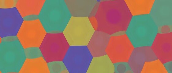 Abstract Hexagon Pattern in Bold Vibrant Colors