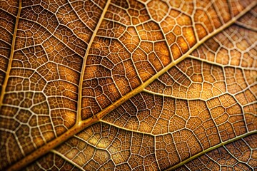 Obraz premium Detailed macro shot of leaf texture highlighting its natural complexity
