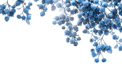A bunch of blueberries, clean white background, transparent isolate