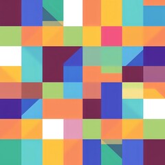 Fototapeta premium Vibrant Abstract Geometric Design - Modern Pattern Collage