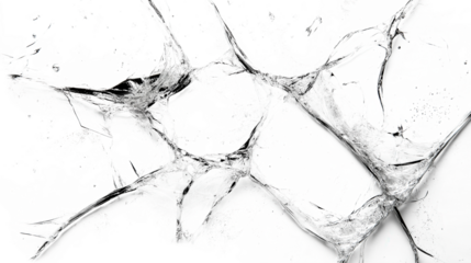 Cracks broken glass isolated on transparent background