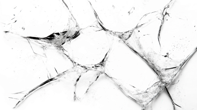 Cracks broken glass isolated on transparent background