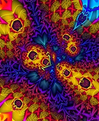 Vibrant Abstract Nature-Inspired Geometric Fractal Design