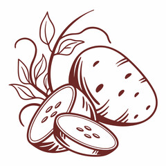Creative foods icon Potato vector illustration