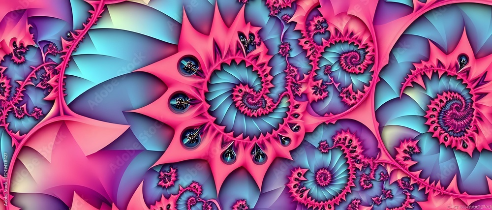 Aufkleber intricate abstract swirls with geometric patterns