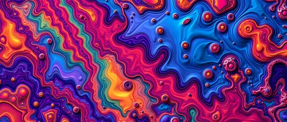 Futuristic Abstract Art with Vibrant Swirls