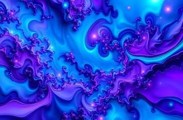Surreal Purple Galaxy Abstract Digital Art