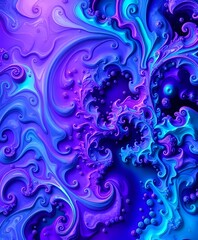 Fototapeta premium Vibrant Cosmic Abstract Design with Swirling Patterns