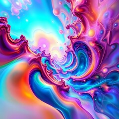 Fototapeta premium Surreal Purple Portal - Vibrant Fractal Expressionist Abstract Art (1:1)