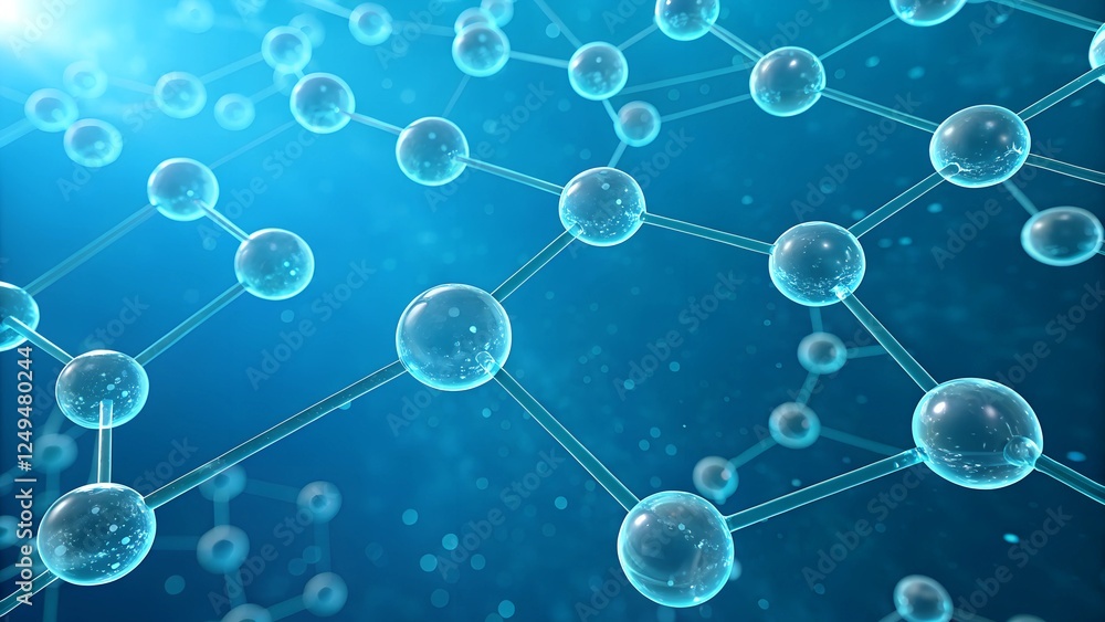 Poster an abstract image depicting a molecule or network structure.