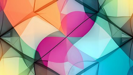 Obraz premium Abstract Geometric Design with Pink & Orange Hues