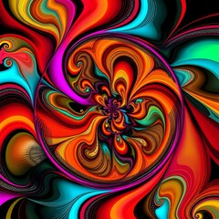 Fototapeta premium Vibrant Abstract Digital Design with Galactic Patterns