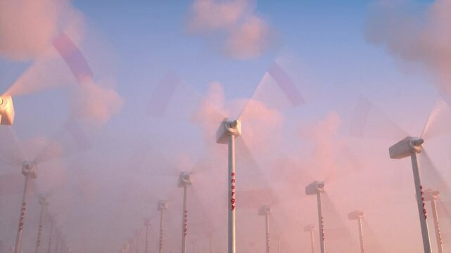wind turbine at sunset