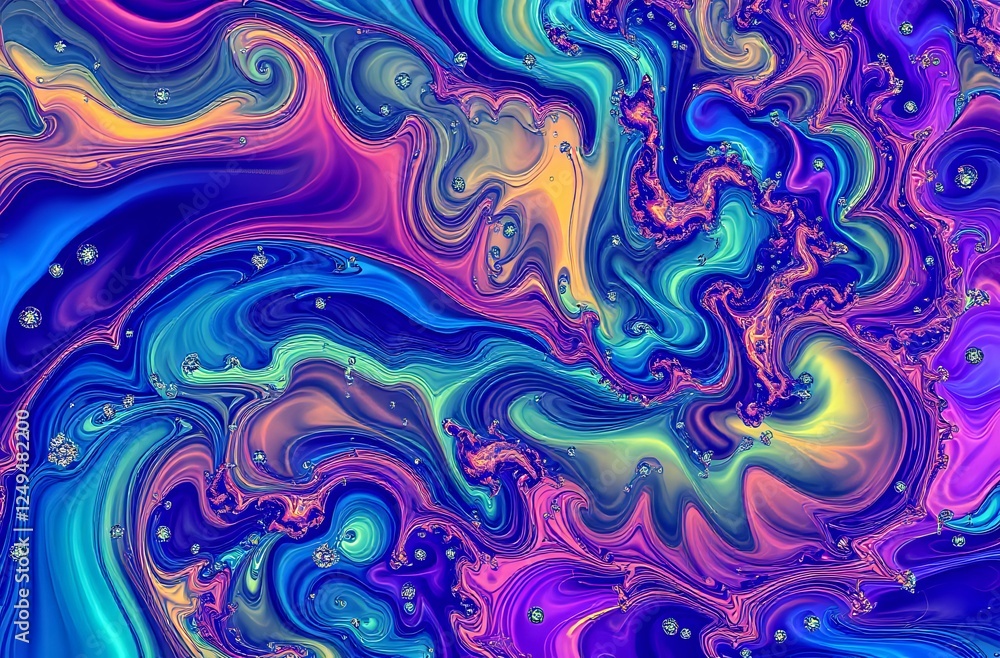 Aufkleber ethereal swirling abstract background with fractal patterns