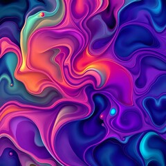 Obraz premium Vibrant Abstract Fractal Design with Calming Energy