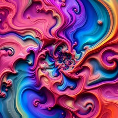 Vibrant Abstract Digital Art: Swirling Hues of Pink, Blue, and Purple