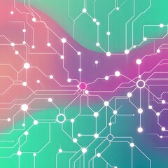 Vibrant Abstract Circuit Board with Dynamic Gradient Lines | Modern Futuristic Design