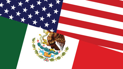 National Design Featuring the USA and Mexico Flags