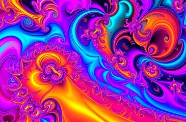Vibrant Abstract Fractal Design | Modern Digital Art Wallpaper