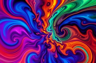 Vibrant Cosmic Abstract Design with Dynamic Swirls