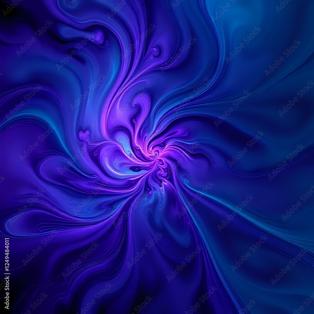 Poster vibrant abstract swirl design with fractal patterns