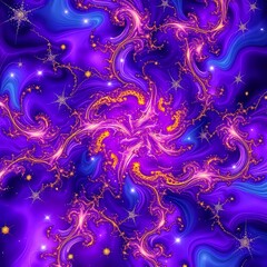 Fototapeta premium Cosmic Beauty: Swirling Galaxies in Purple & Blue