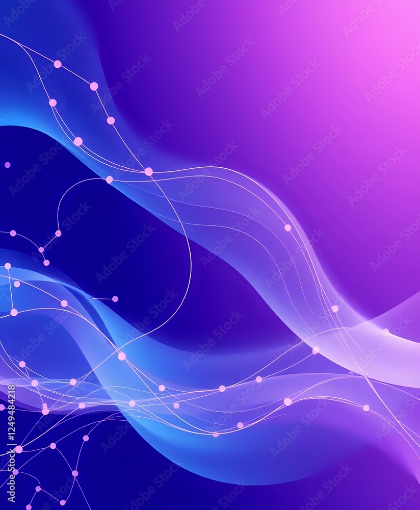 Poster abstract tech-inspired design: vibrant gradient circuitry with deep blues and purples