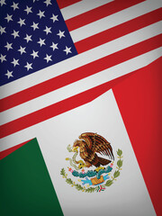 National Design Featuring the USA and Mexico Flags