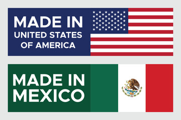 National Design Featuring the USA and Mexico Flags