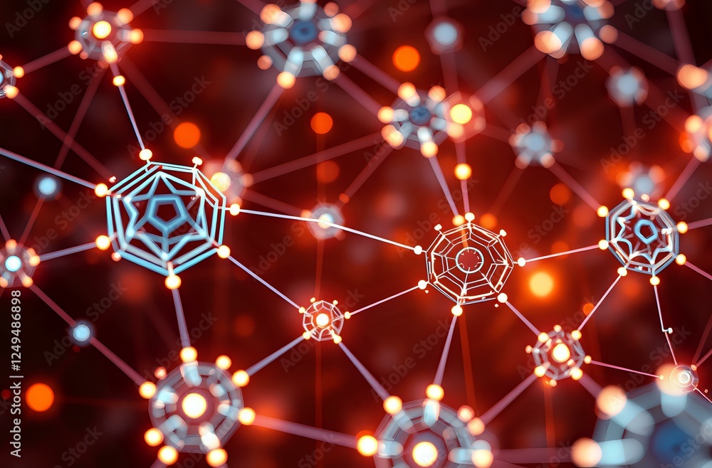 Aufkleber abstract futuristic network design: intricate geometric patterns in advanced technology