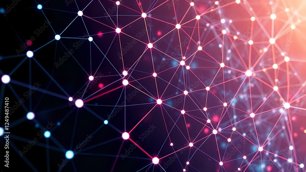 Poster mystical digital networks | abstract neural lattices in 16:9