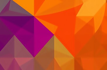 Abstract Geometric Triangle Design in Vibrant Purple and Orange