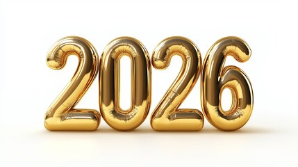 text 2026 3d style isolated on background, New Year