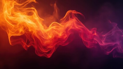 Fototapeta premium Vibrant Flames Dancing in Abstract Form Against a Dark Background