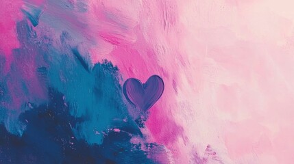 Abstract Heart Design In Pink Purple And Blue Colors