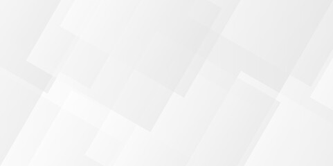 Obraz premium White and gray overlap triangle geometric technology pattern. minimal rectangle randomly arranged white lines transparent web square background layers. overlapping presentation design. 